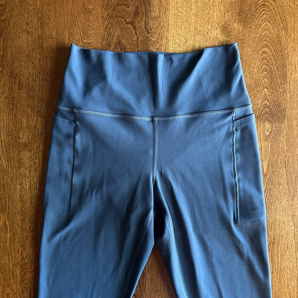 Athleta "Transcend Stash Tight" slate blue leggings S - Picture 4 of 10